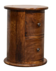 Linden Drum Chest of Drawers in Chestnut