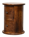 Linden Drum Chest of Drawers in Chestnut
