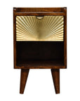 Small Manila 1 Drawer Gold Bedside Table