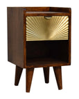 Small Manila 1 Drawer Gold Bedside Table
