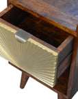Small Manila 1 Drawer Gold Bedside Table