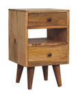 Lumpar Mango Wood Bedside Table in Oak