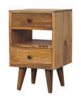 Lumpar Mango Wood Bedside Table in Oak
