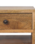 Lumpar Mango Wood Bedside Table in Oak
