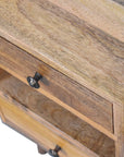 Lumpar Mango Wood Bedside Table in Oak