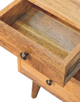 Lumpar Mango Wood Bedside Table in Oak