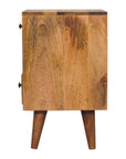 Lumpar Mango Wood Bedside Table in Oak