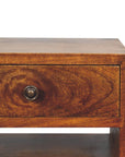 Lumpar Mango Wood Bedside Table in Chestnut