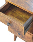 Lumpar Mango Wood Bedside Table in Chestnut