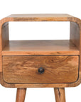 Goa South Mango Wood Bedside Table in Oak