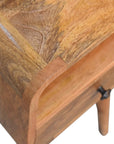 Goa South Mango Wood Bedside Table in Oak