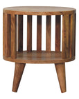 Biwa Mango Wood Bedside Table in Oak