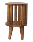 Biwa Mango Wood Bedside Table in Oak