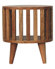 Biwa Mango Wood Bedside Table in Oak