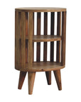 Biwa Mango Wood Double Shelf Bedside Table in Oak