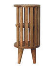 Biwa Mango Wood Double Shelf Bedside Table in Oak