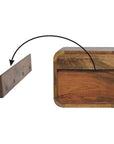 Kiwi Floating Mango Wood Bedside Table in Oak