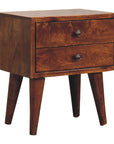 Flam Mango Wood Bedside Table in Chestnut