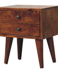 Flam Mango Wood Bedside Table in Chestnut