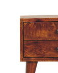 Flam Mango Wood Bedside Table in Chestnut