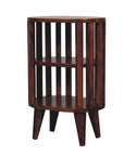 Biwa Mango Wood Double Shelf Bedside Table in Chestnut