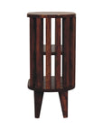 Biwa Mango Wood Double Shelf Bedside Table in Chestnut