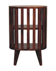 Biwa Mango Wood Double Shelf Bedside Table in Chestnut