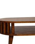 Biwa Mango Wood Coffee Table in Chestnut