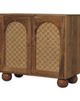 Jaipur Mango Wood Rattan Cabinet in Oak