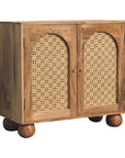 Jaipur Mango Wood Rattan Cabinet in Oak