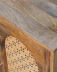 Jaipur Mango Wood Rattan Cabinet in Oak