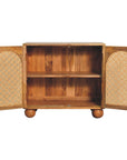 Jaipur Mango Wood Rattan Cabinet in Oak
