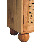Jaipur Mango Wood Rattan Cabinet in Oak