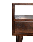 Nusa Mango Wood Bedside Table in Walnut