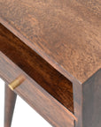 Nusa Mango Wood Bedside Table in Walnut