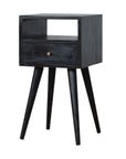 Nusa Mango Wood Bedside Table in Black