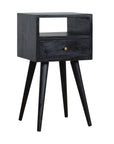 Nusa Mango Wood Bedside Table in Black