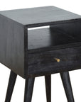 Nusa Mango Wood Bedside Table in Black
