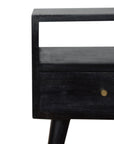 Nusa Mango Wood Bedside Table in Black