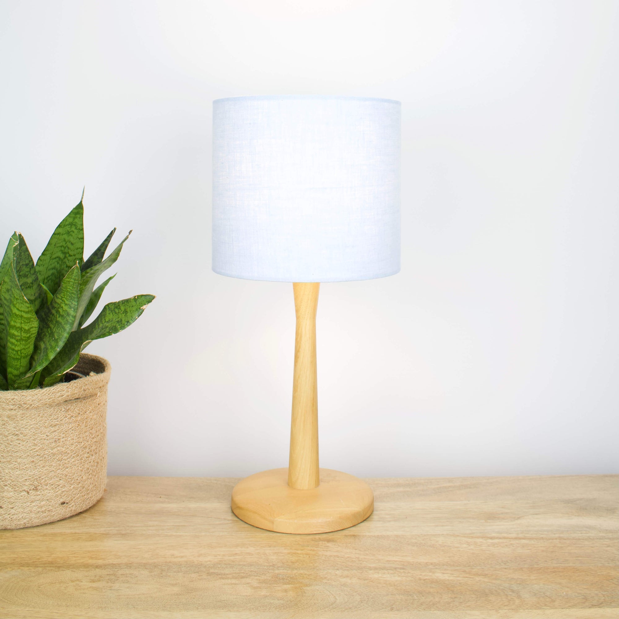 Light Sky Blue Linen Lampshade - Tropikala