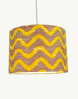 Mustard Yellow and Lime Waves African Lampshade - Tropikala