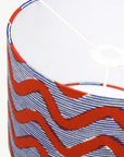 Navy and Red Waves African Lampshade - Tropikala