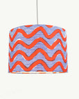 Navy and Red Waves African Lampshade - Tropikala