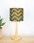 Teal and Yellow Waves African Lampshade - Tropikala