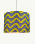 Teal and Yellow Waves African Lampshade - Tropikala