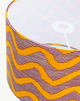 White and Yellow Waves African Lampshade - Tropikala