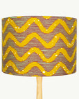 Mustard Yellow and Lime Waves African Lampshade - Tropikala
