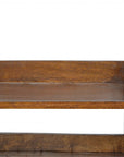 Alta Mango Wood Shoe Storage Bench in Chestnut