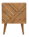 Arwa 2 Drawer Mango Wood Bedside Table in Oak