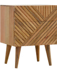 Arwa 2 Drawer Mango Wood Bedside Table in Oak
